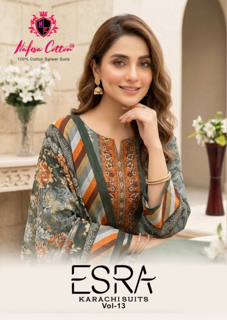 Esra vol 13 By Nafisa Indo Cotton Printed Karachi Dress Material